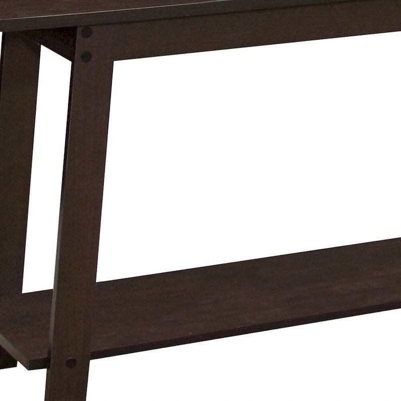 Meuble TV à étagères ouvertes marron foncé de 107 cm