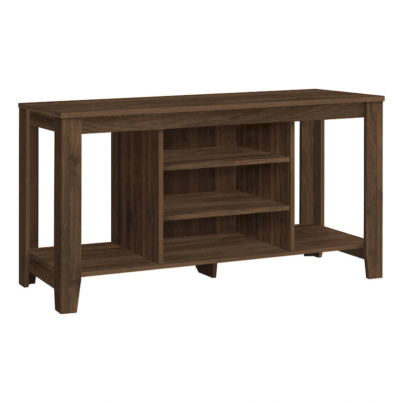Meuble TV étagère ouverte en bois marron de 48 pouces