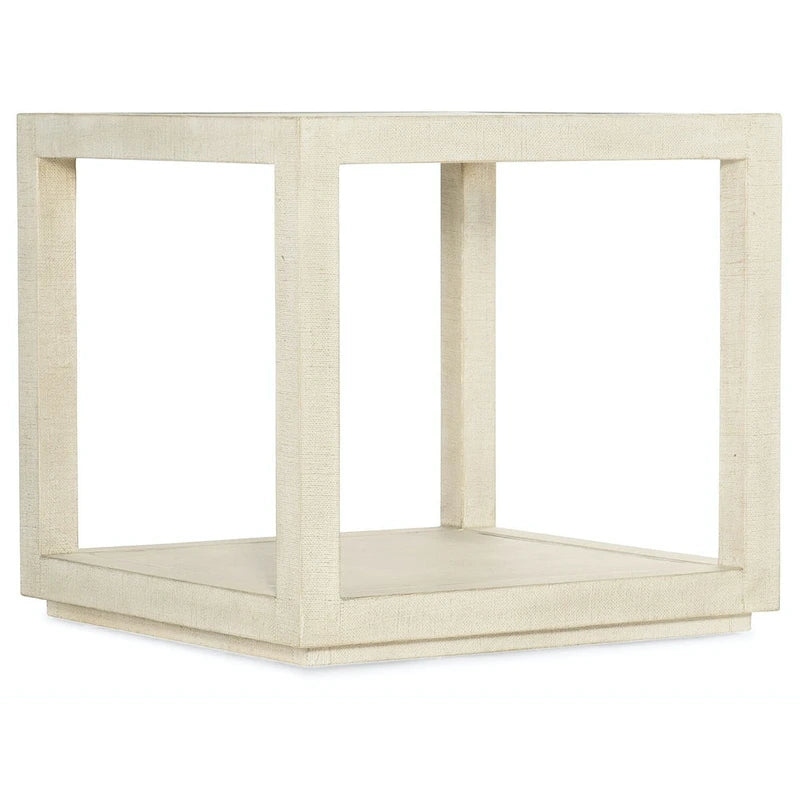 Table d'appoint carrée de 26 po à concept ouvert avec plateau en placage de chêne