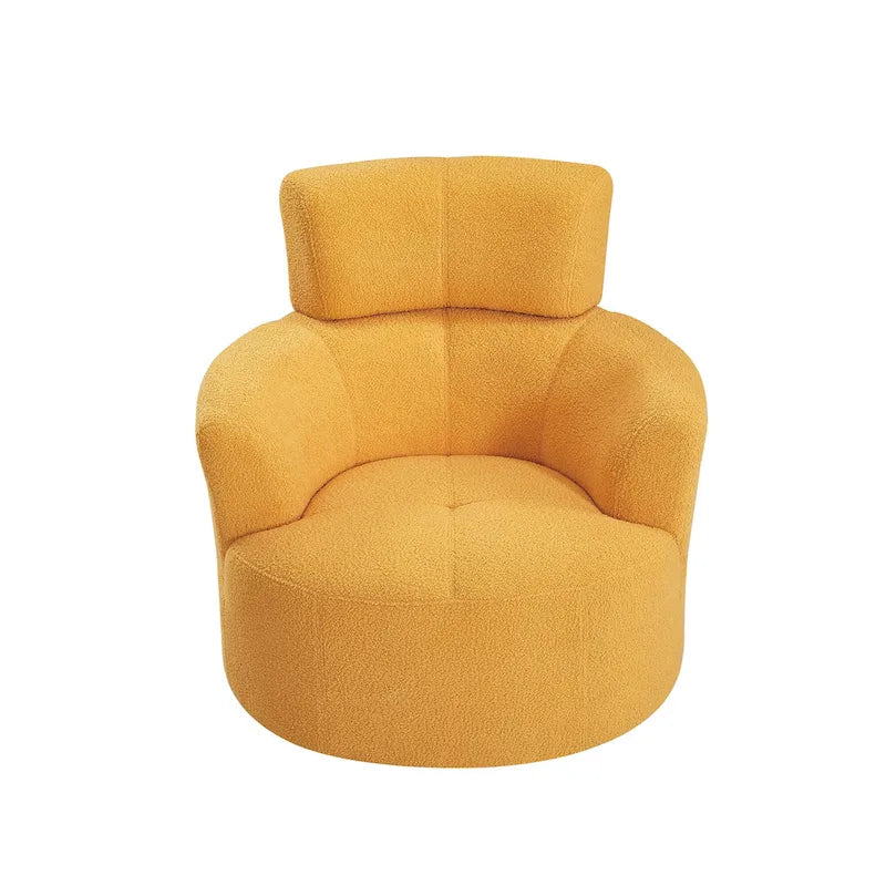 Fauteuil d'appoint barillet pivotant à 360° avec appuie-tête réglable et revêtement en polaire berbère
