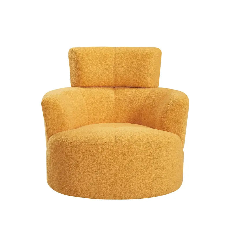Fauteuil d'appoint barillet pivotant à 360° avec appuie-tête réglable et revêtement en polaire berbère