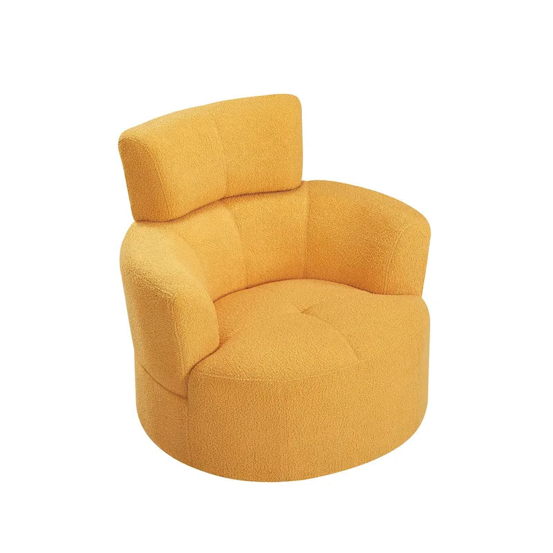 Fauteuil d'appoint barillet pivotant à 360° avec appuie-tête réglable et revêtement en polaire berbère