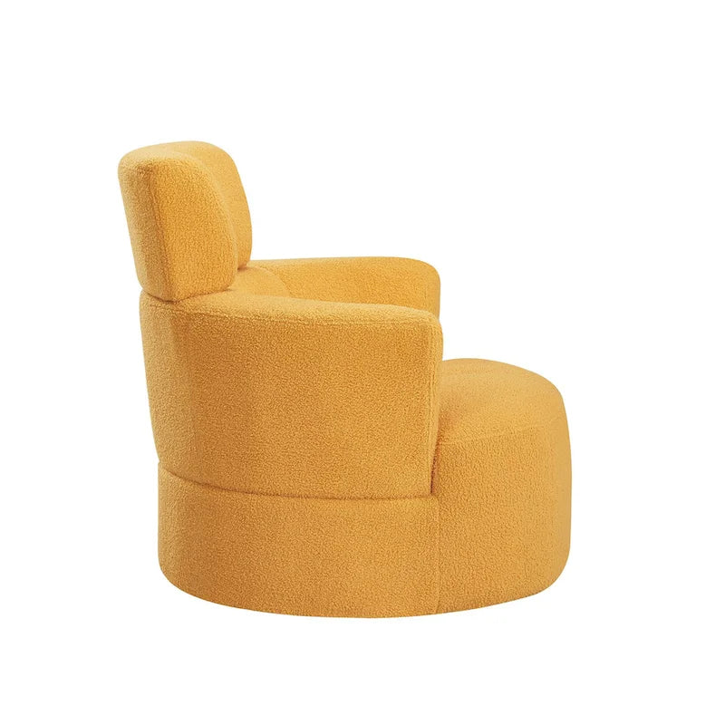 Fauteuil d'appoint barillet pivotant à 360° avec appuie-tête réglable et revêtement en polaire berbère