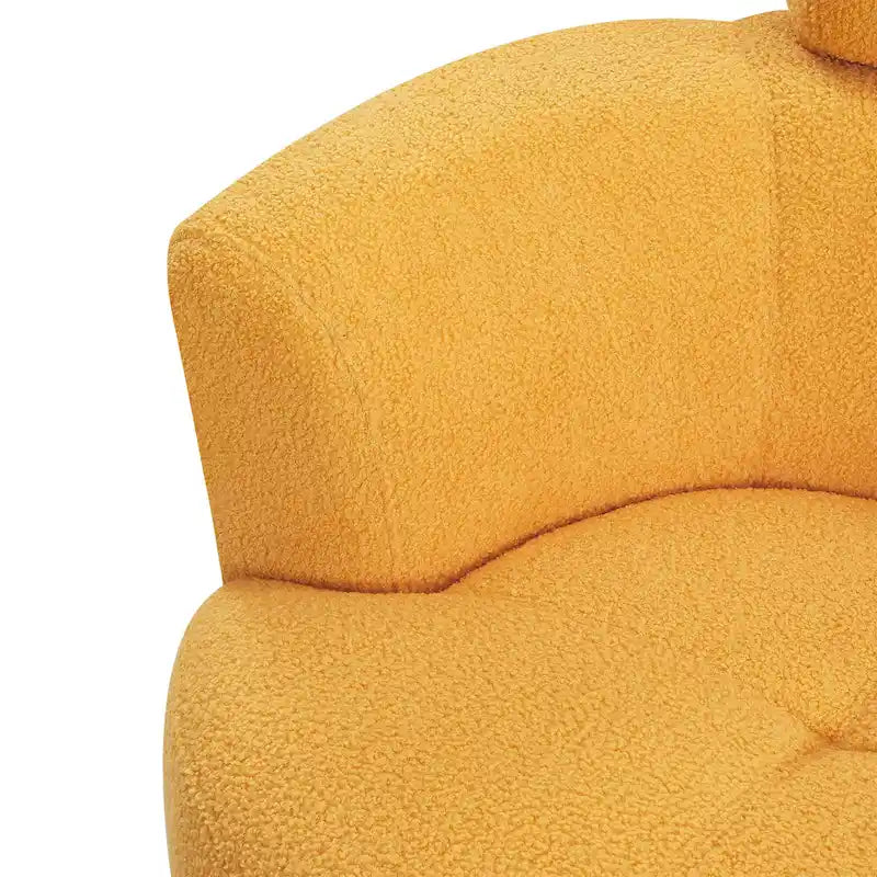Fauteuil d'appoint barillet pivotant à 360° avec appuie-tête réglable et revêtement en polaire berbère