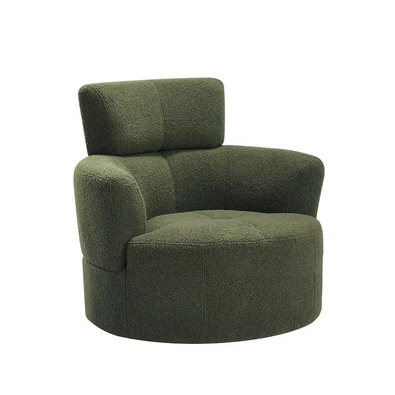 Fauteuil d'appoint barillet pivotant à 360° avec appuie-tête réglable et revêtement en polaire berbère