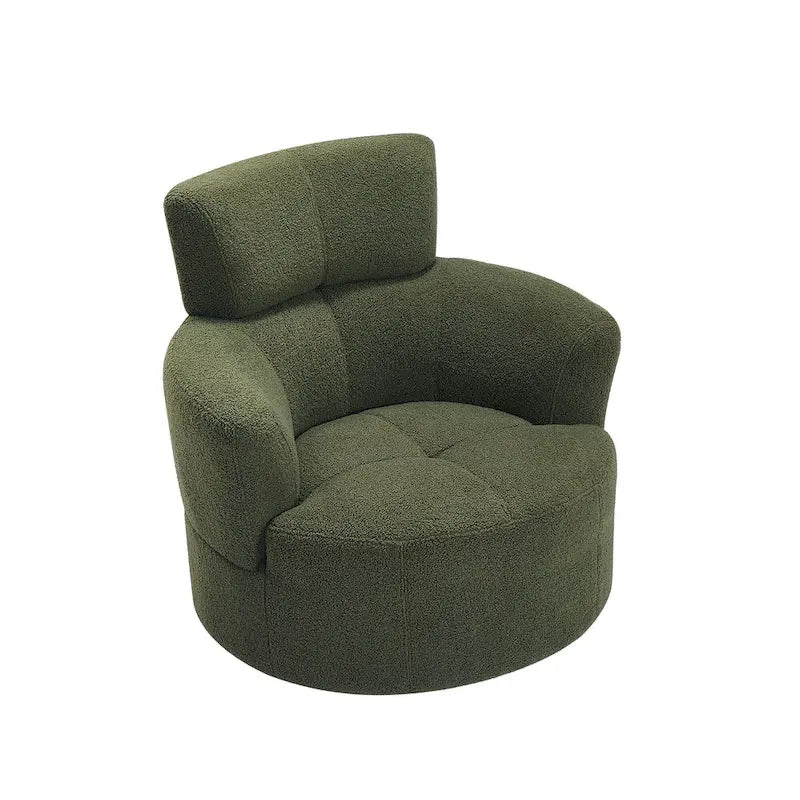 Fauteuil d'appoint barillet pivotant à 360° avec appuie-tête réglable et revêtement en polaire berbère