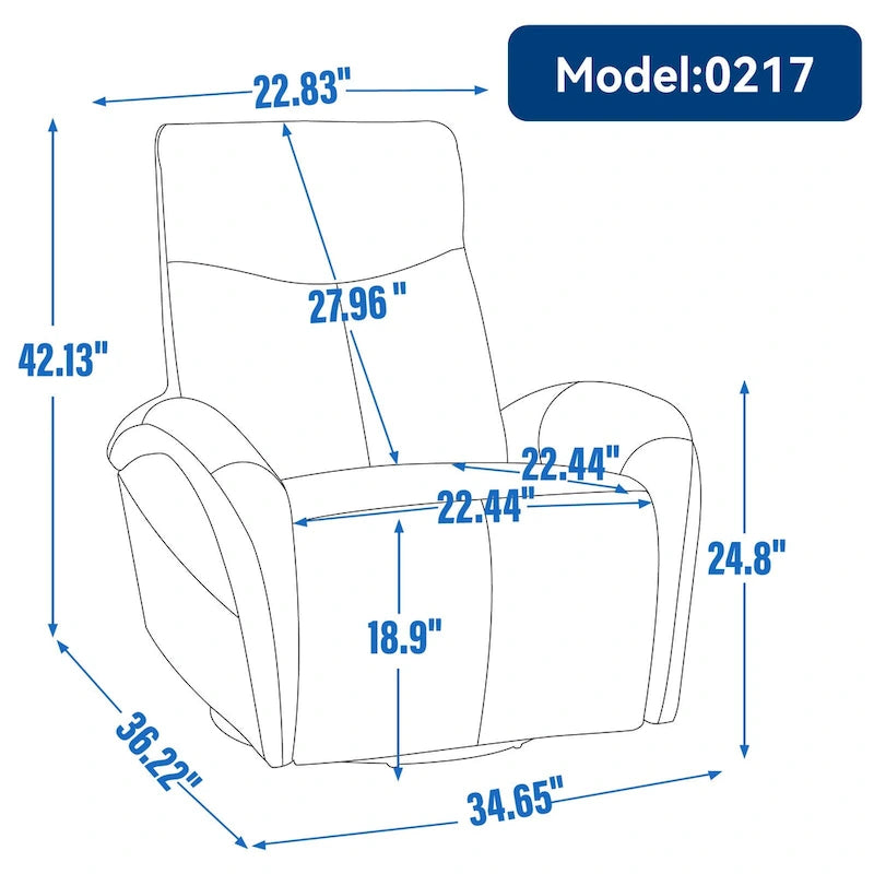 Fauteuil inclinable électrique en similicuir avec pivotement à 270°, fonction planeur/rocker et ports de chargement USB