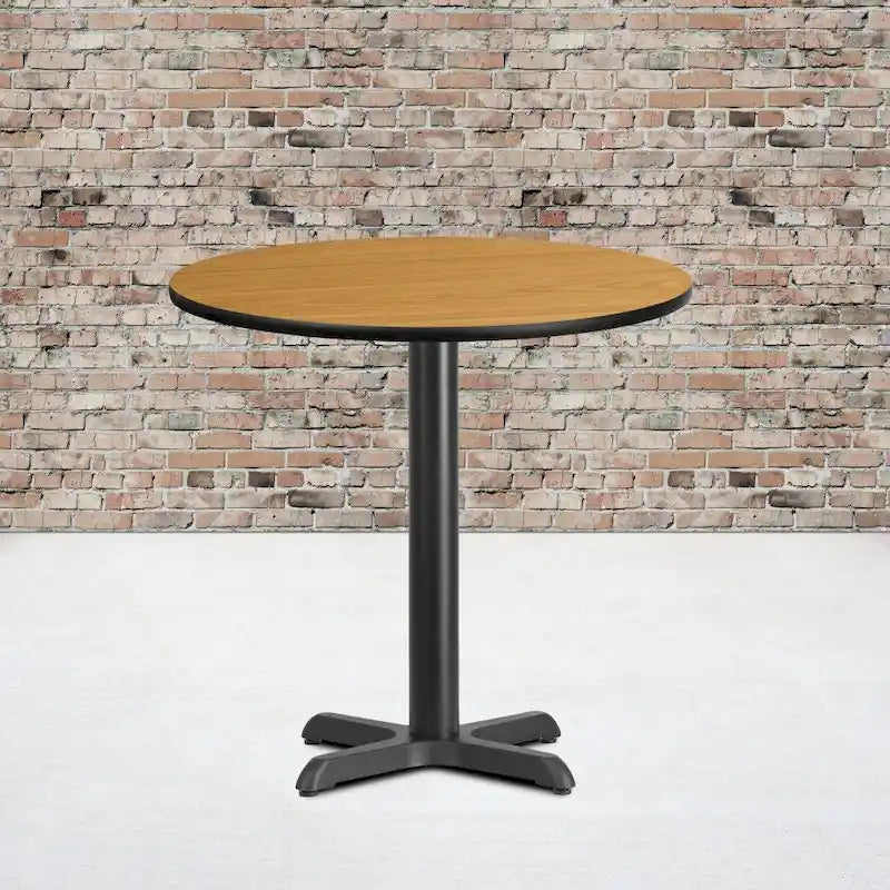 Table ronde stratifiée de 30 po avec piètement en X