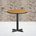 Table ronde stratifiée de 30 po avec piètement en X