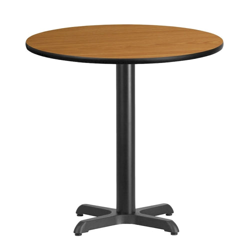 Table ronde stratifiée de 30 po avec piètement en X