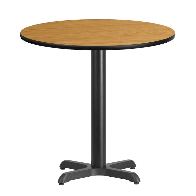 Table ronde stratifiée de 30 po avec piètement en X