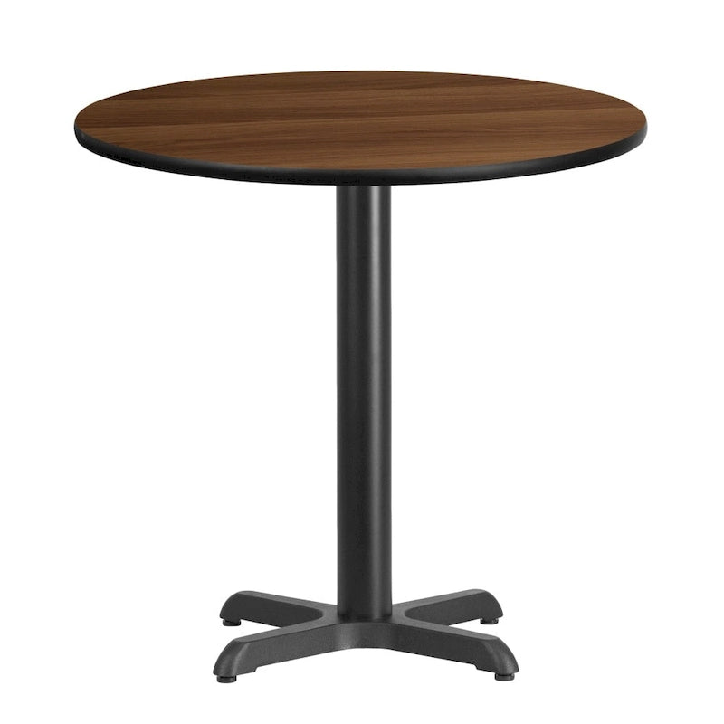 Table ronde stratifiée de 30 po avec piètement en X