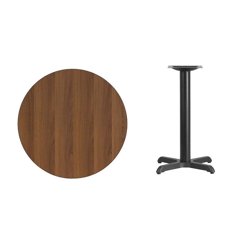 Table ronde stratifiée de 30 po avec piètement en X