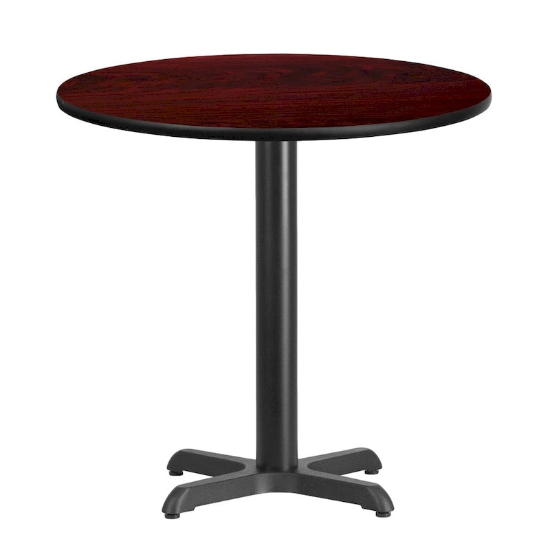 Table ronde stratifiée de 30 po avec piètement en X