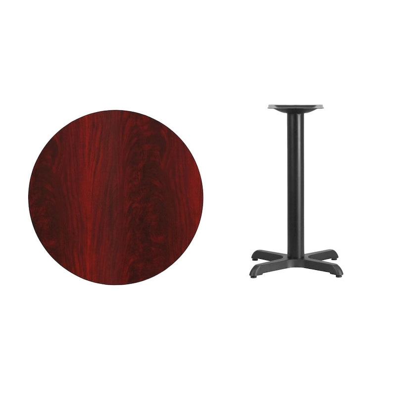 Table ronde stratifiée de 30 po avec piètement en X