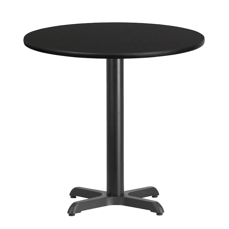Table ronde stratifiée de 30 po avec piètement en X