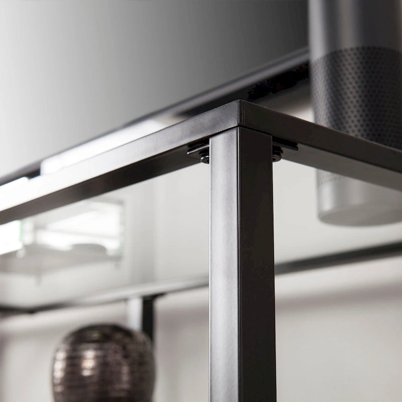 Meuble TV en métal et verre trempé pour téléviseurs jusqu'à 68 pouces