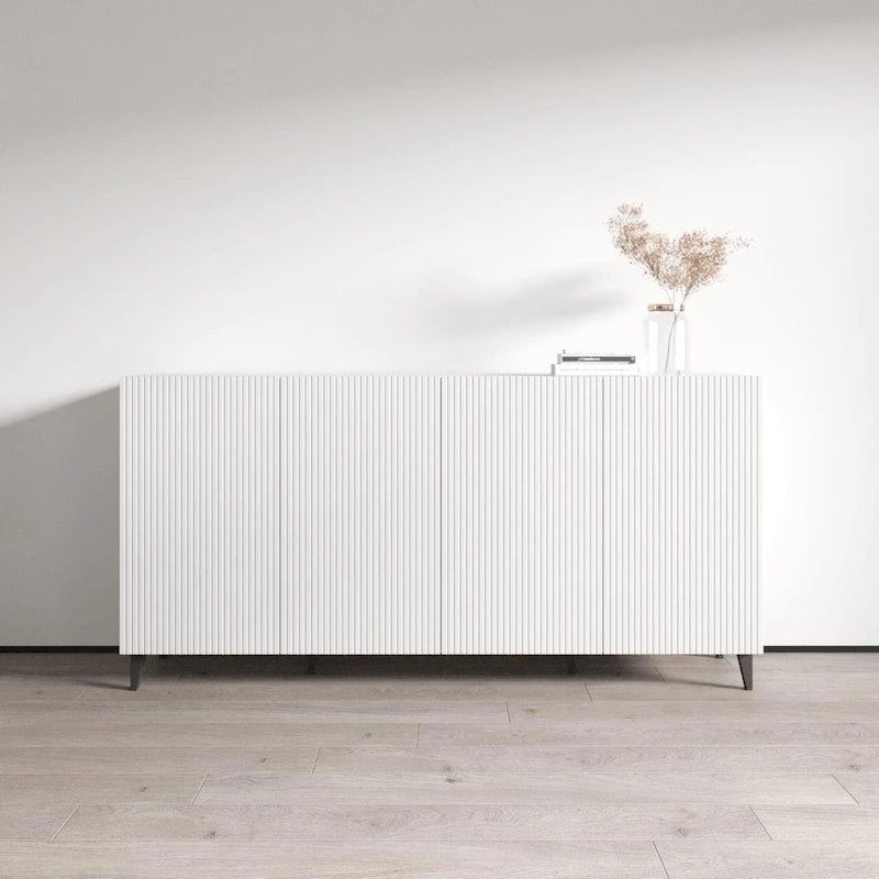 Buffet moderne mat de 75 pouces avec rangement à 4 portes