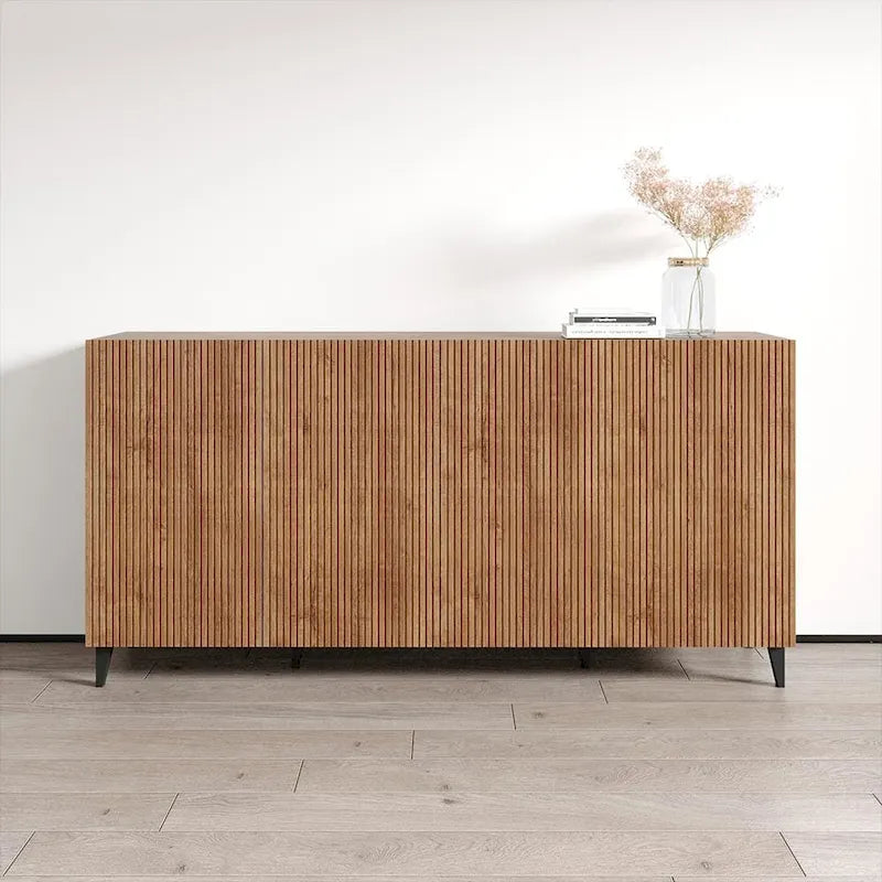 Buffet moderne mat de 75 pouces avec rangement à 4 portes