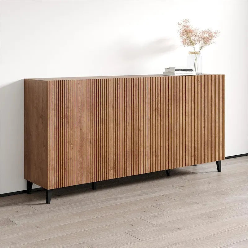 Buffet moderne mat de 75 pouces avec rangement à 4 portes