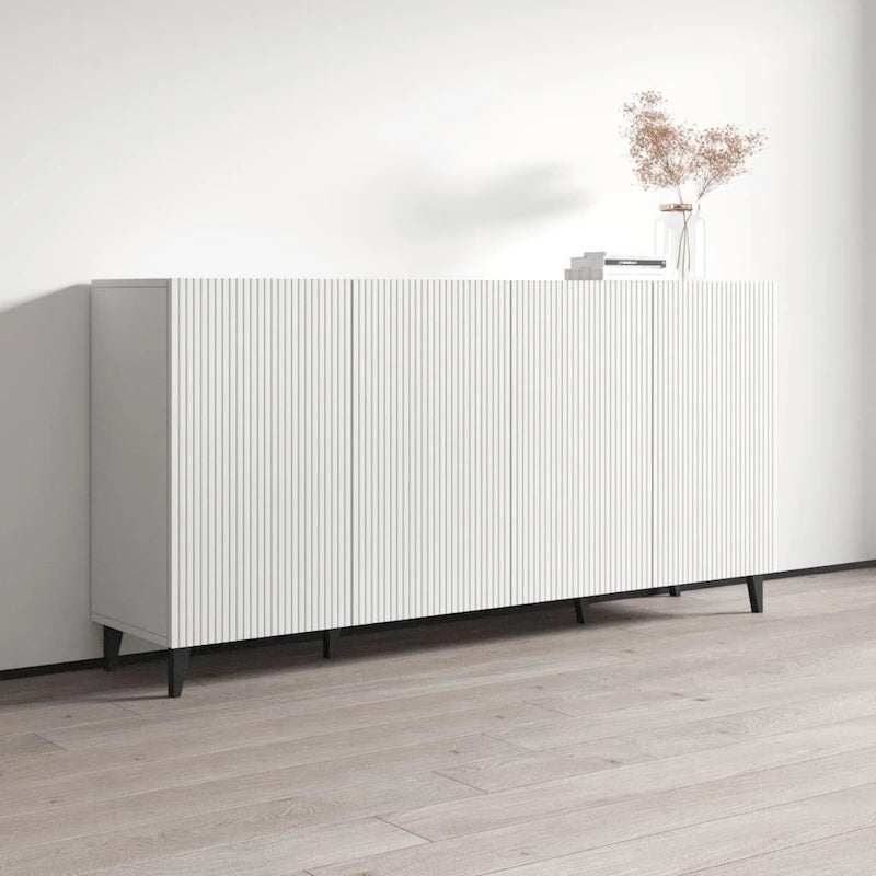 Buffet moderne mat de 75 pouces avec rangement à 4 portes