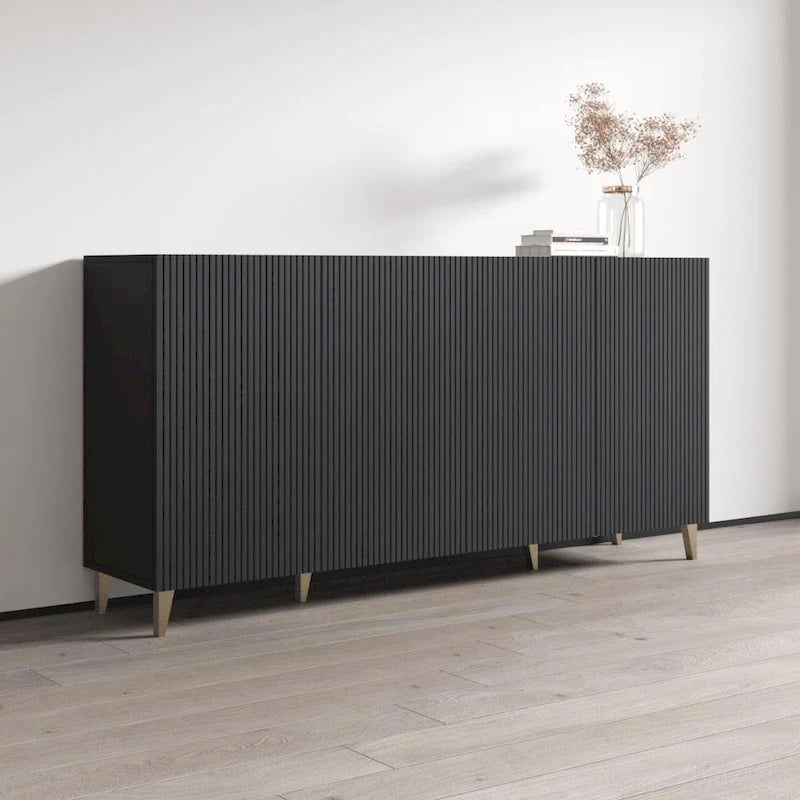 Buffet moderne mat de 75 pouces avec rangement à 4 portes
