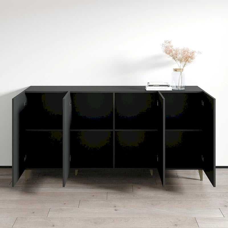 Buffet moderne mat de 75 pouces avec rangement à 4 portes
