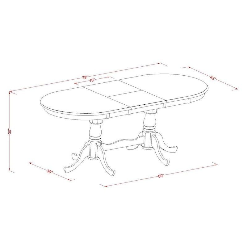 Table à manger ovale extensible avec rallonge papillon et double piédestal