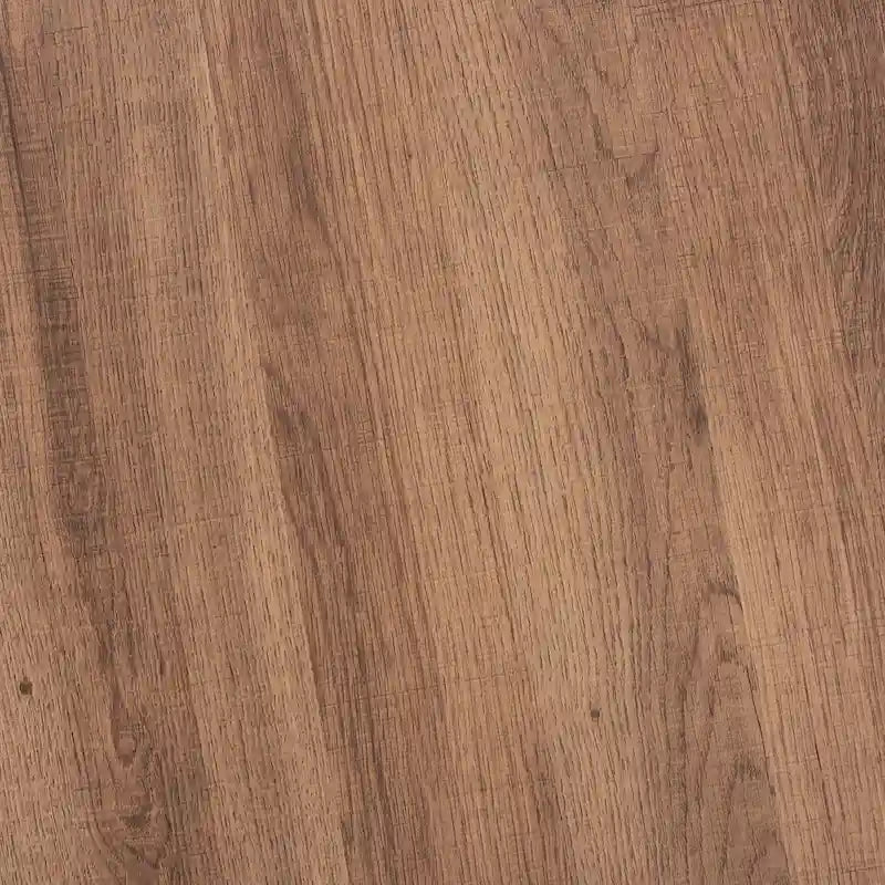 Table basse industrielle ronde avec plateau en bois de noyer et piétement en métal noir entrecroisé