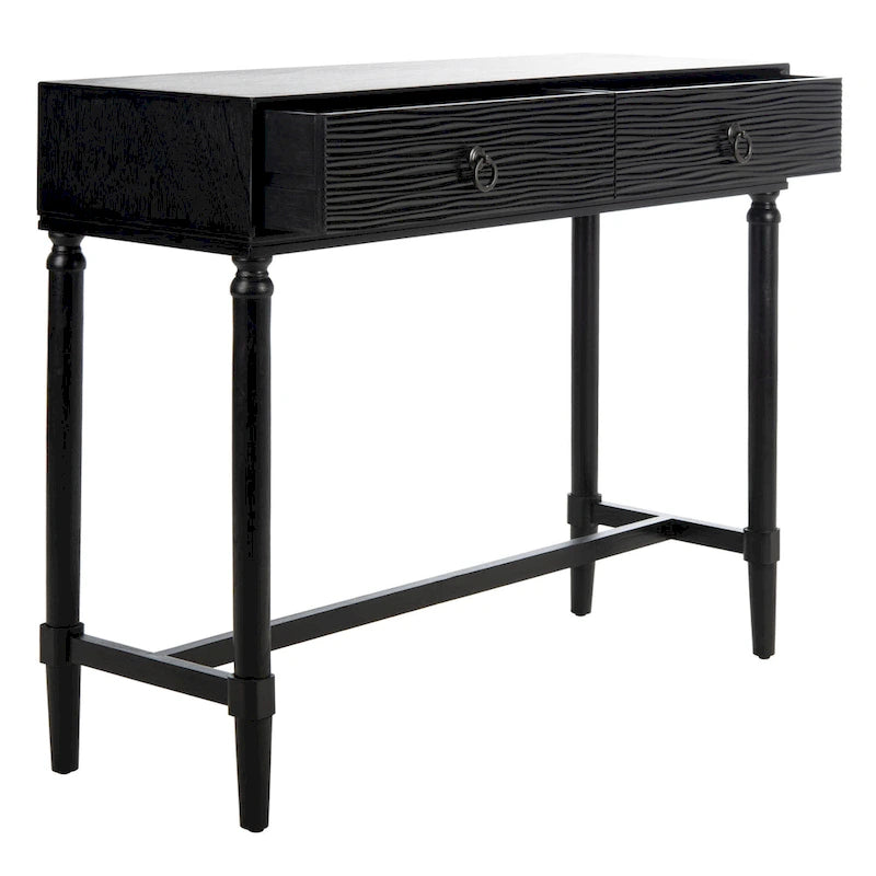 Console de style campagnard français avec 2 tiroirs et détails sculptés