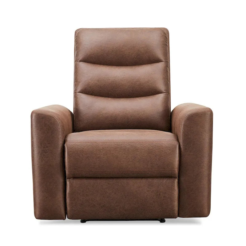 Fauteuil inclinable manuel en tissu avec accoudoirs arrondis
