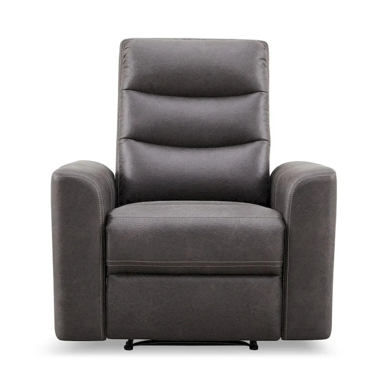 Fauteuil inclinable manuel en tissu avec accoudoirs arrondis