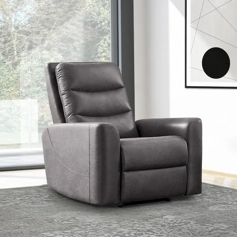 Fauteuil inclinable manuel en tissu avec accoudoirs arrondis