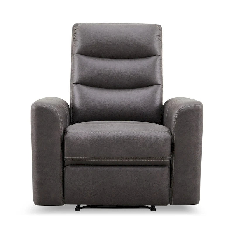 Fauteuil inclinable manuel en tissu avec accoudoirs arrondis