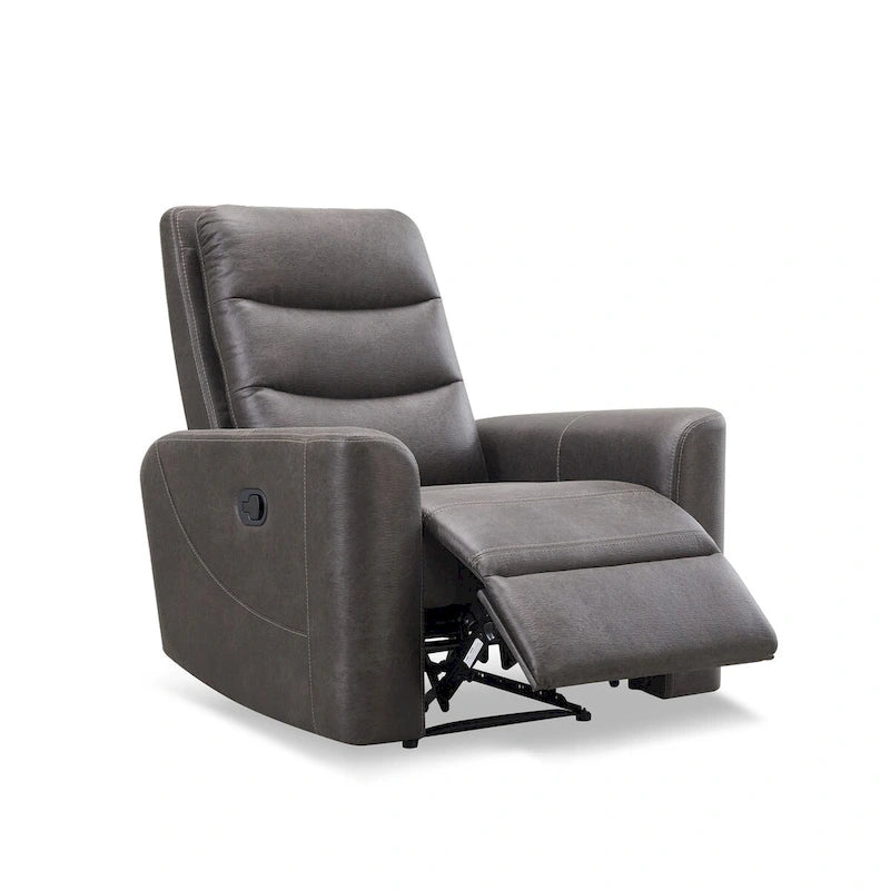 Fauteuil inclinable manuel en tissu avec accoudoirs arrondis