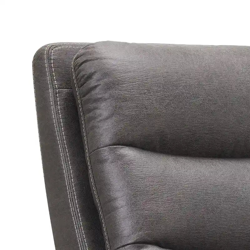 Fauteuil inclinable manuel en tissu avec accoudoirs arrondis
