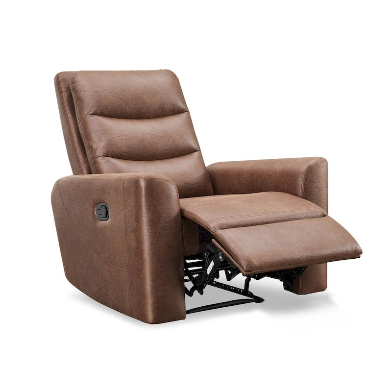 Fauteuil inclinable manuel en tissu avec accoudoirs arrondis