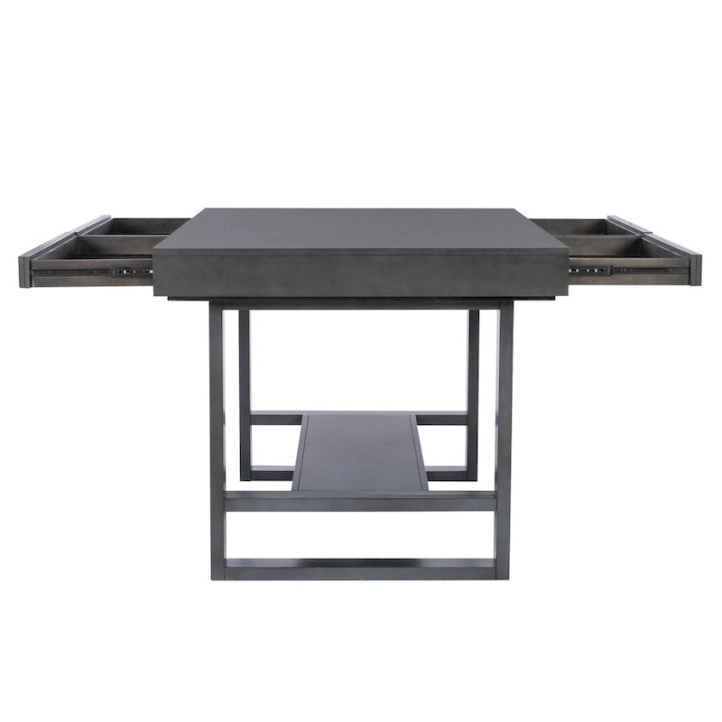 Table à manger hauteur comptoir avec rangement – Charbon vieilli