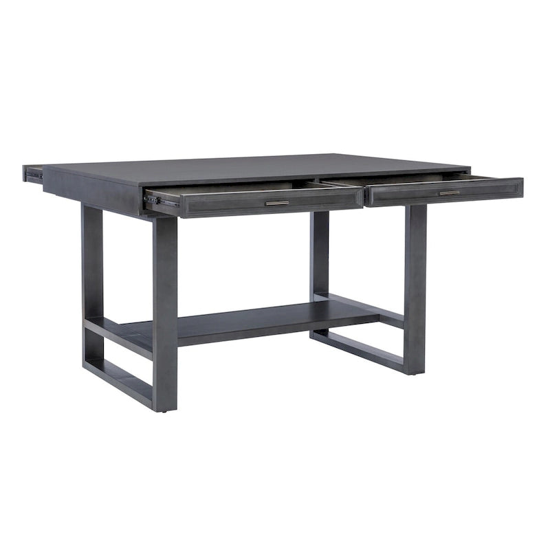 Table à manger hauteur comptoir avec rangement – Charbon vieilli