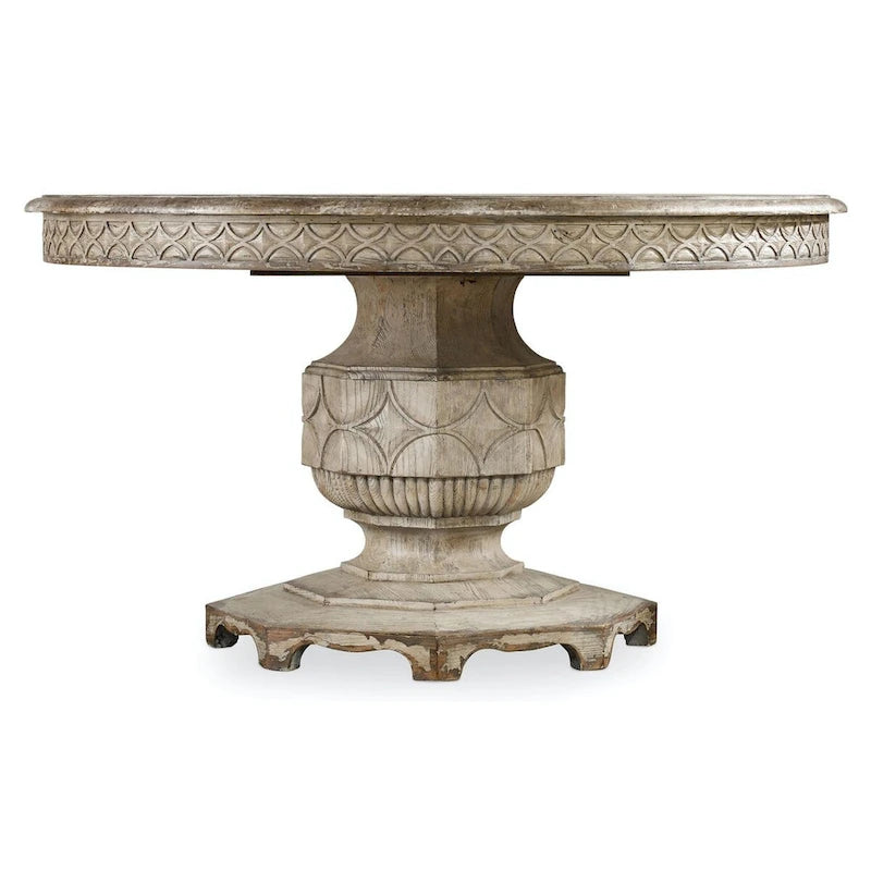 Table de salle à manger de ferme ronde de 137 cm avec rallonge