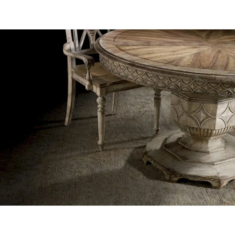 Table de salle à manger de ferme ronde de 137 cm avec rallonge